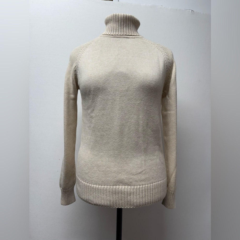 Jeanne Pierre Women’s Turtleneck Sweater Beige Color Size Small